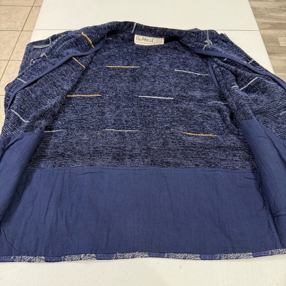 Flashback Jacket Blue/Gold Blazer Velvet Satin Patchwork Boho Women’s Size Small - Picture 16 of 16